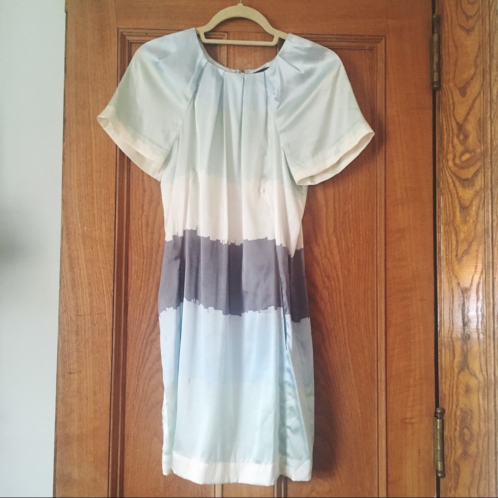 BCBGMAXAZRIA Silk Colorblock Dress